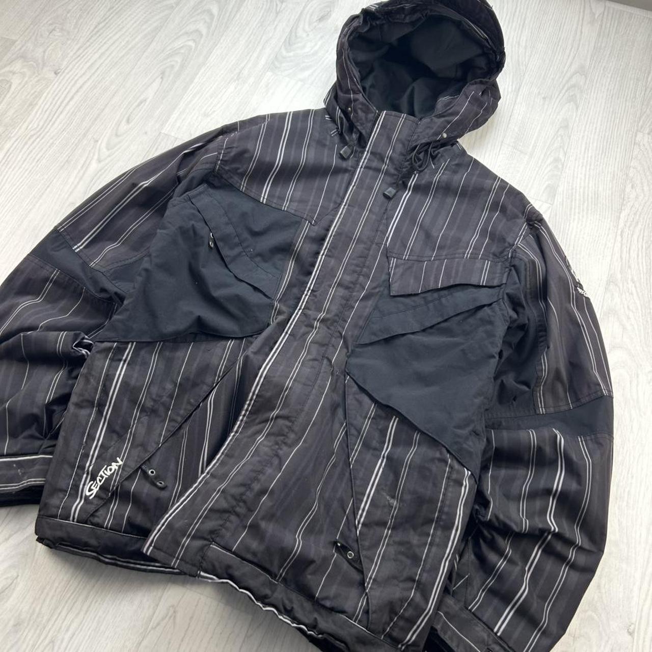 VINTAGE Y2K SECTION STRIPED SKI JACKET BROWN