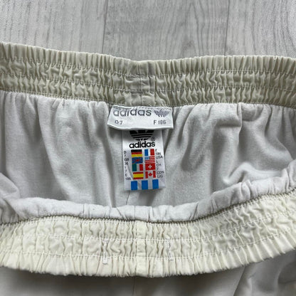 VINTAGE 90s ADIDAS BAGGY TRACKSUIT BOTTOMS WHITE (S)