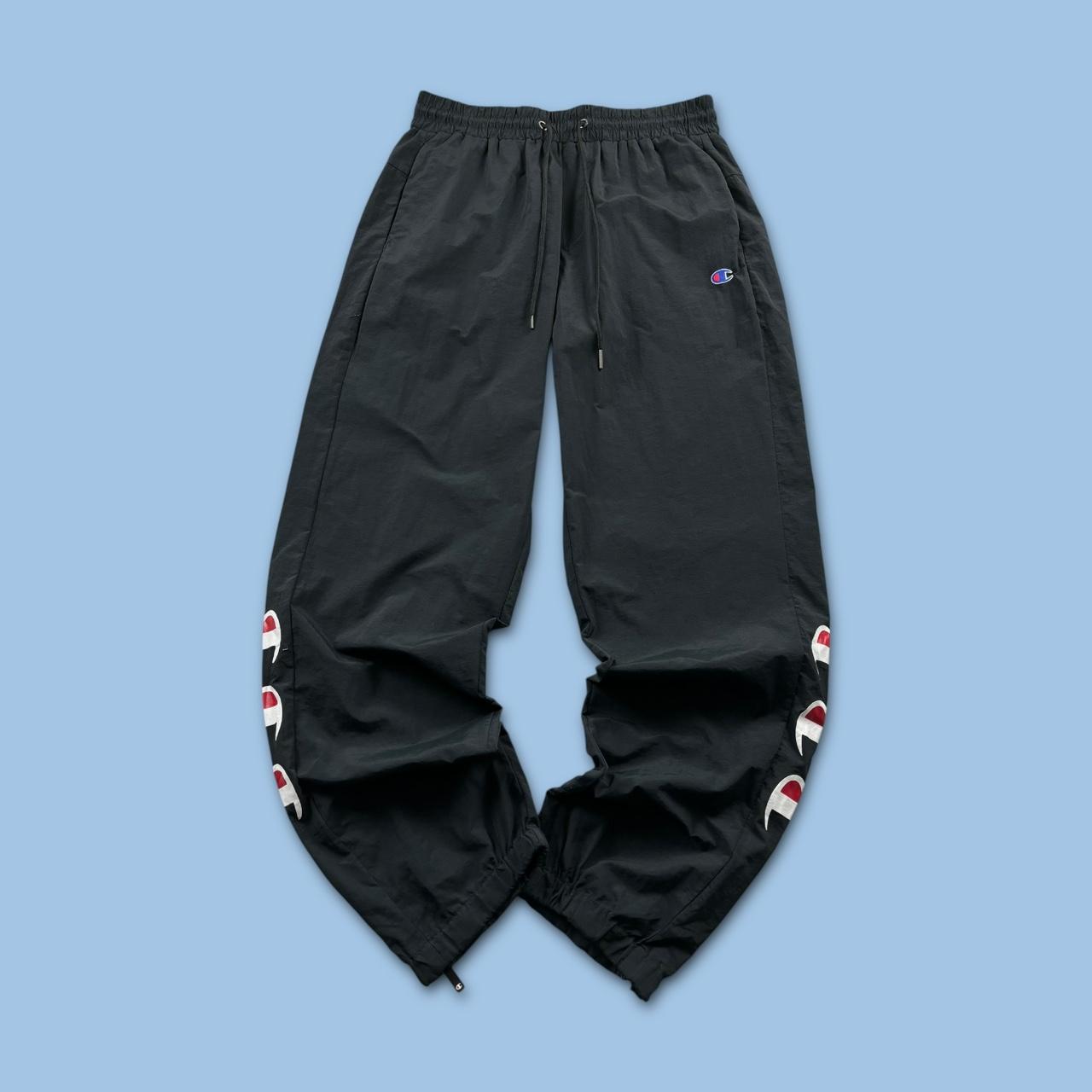 VINTAGE Y2K CHAMPION BAGGY TRACKSUIT BOTTOMS BLACK