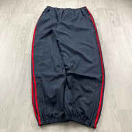 VINTAGE Y2K ADIDAS SIDE STRIPE BAGGY TRACKSUIT BOTTOMS NAVY RED