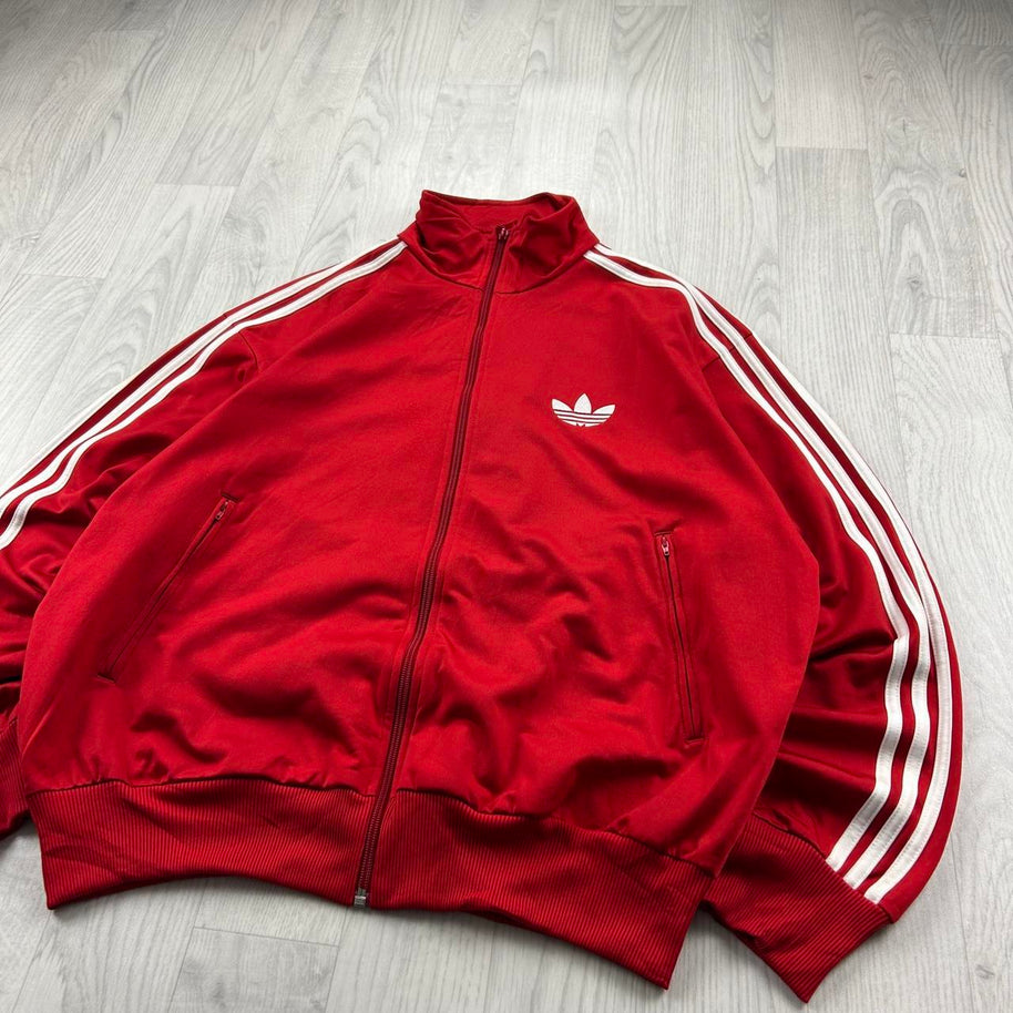 VINTAGE Y2K ADIDAS FIREBIRD ZIP UP TRACK JACKET RED