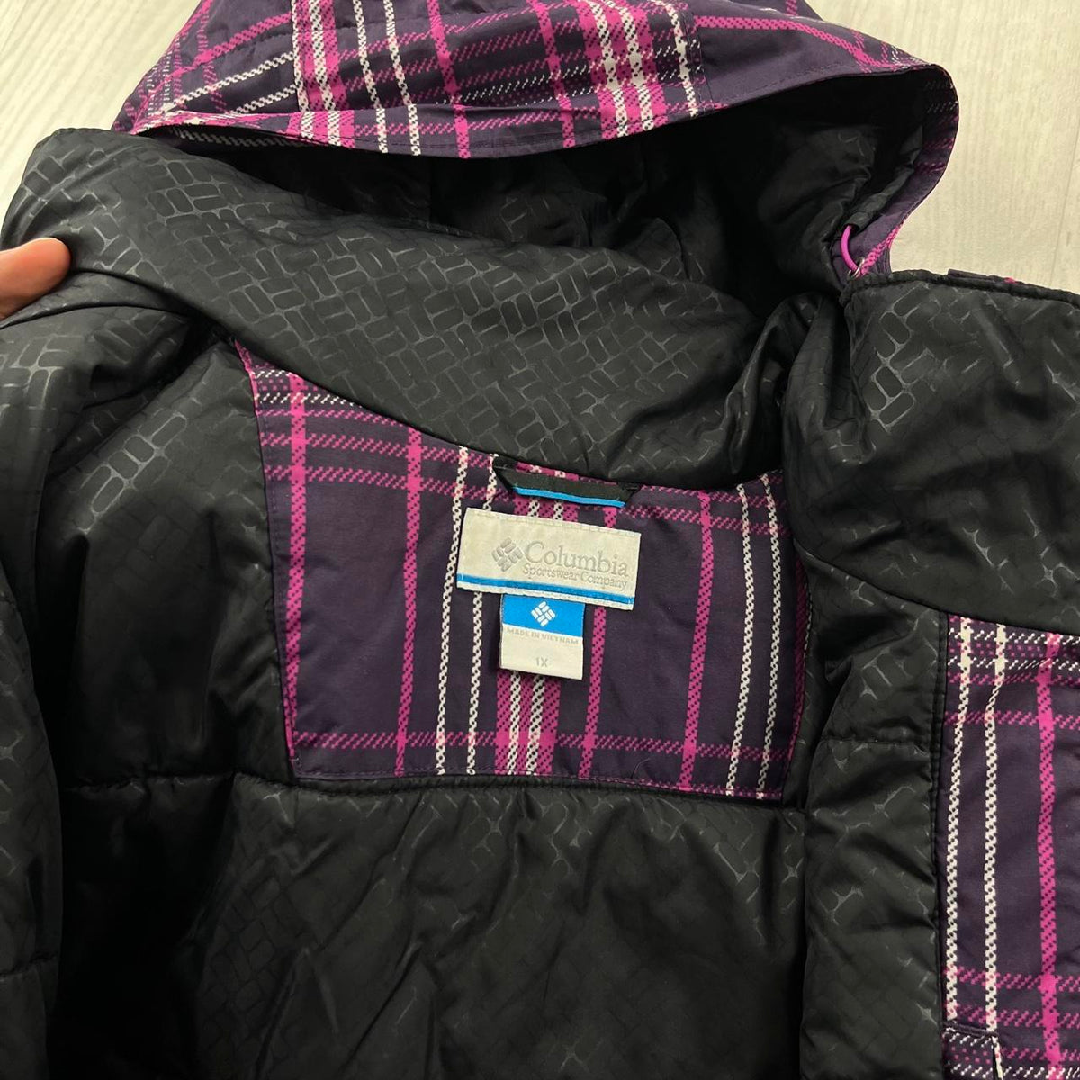 VINTAGE Y2K COLUMBIA TECHNICAL PLAID JACKET PURPLE