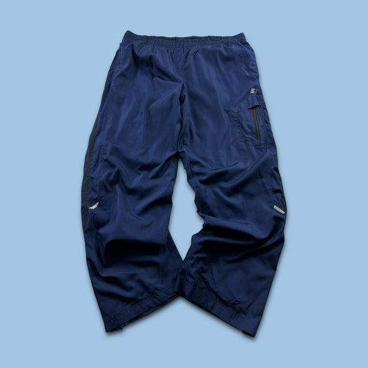 VINTAGE Y2K STARTER BAGGY TRACKSUIT BOTTOMS NAVY