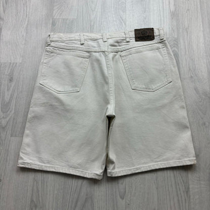 VINTAGE 00s WRANGLER BAGGY LOOSE JORTS CREAM / WHITE