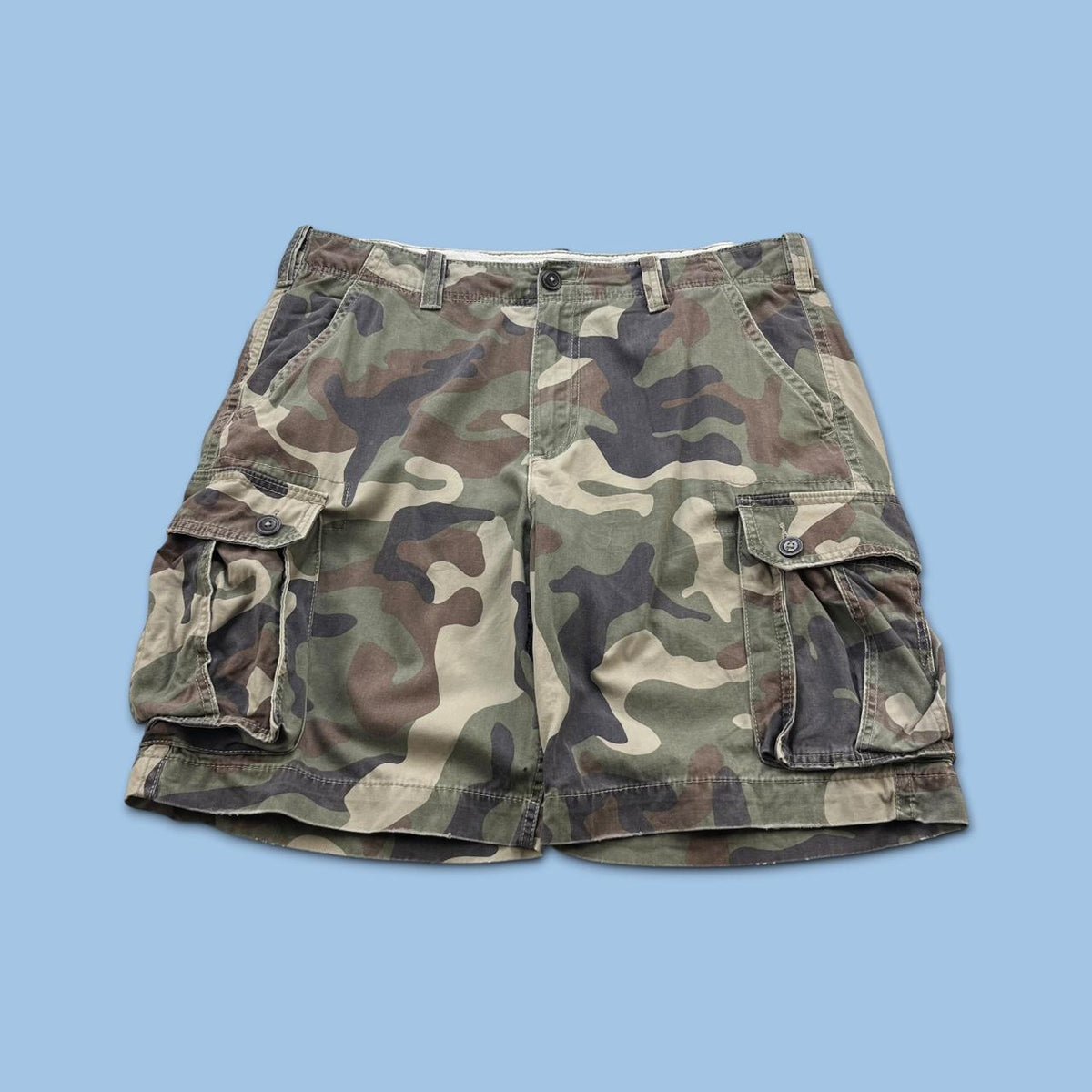 VINTAGE Y2K AMERICAN EAGLE BAGGY CAMO CARGO SHORTS