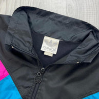 VINTAGE 90s ADIDAS WINDBREAKER SHELL JACKET BLACK