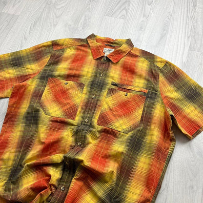 VINTAGE Y2K L L BEAN SHORT SLEEVE SHIRT ORANGE