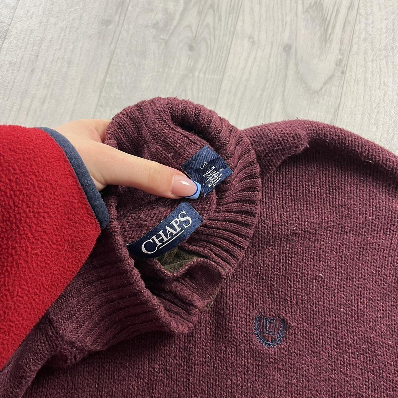 VINTAGE Y2K CHAPS CHUNKY KNITTED JUMPER BURGUNDY