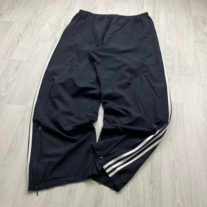 VINTAGE Y2K ADIDAS SIDE STRIPE BAGGY TRACKSUIT BOTTOMS BLACK WHITE (XL)