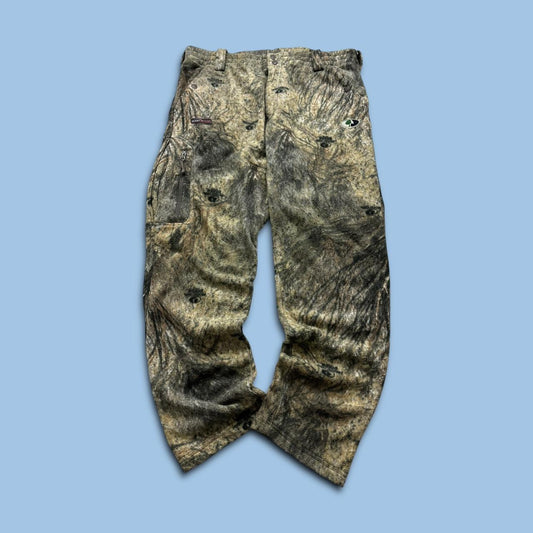 VINTAGE MOSSY OAK REALTREE BAGGY FLEECE CAMO CARGO PANTS