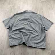 VINTAGE 00s TIMBERLAND CHECKERED CROPPED SHORT SLEEVE BUTTON UP SHIRT GREEN