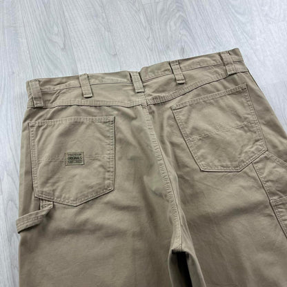 VINTAGE WRANGLER BAGGY CARPENTER JORTS BEIGE (40w)