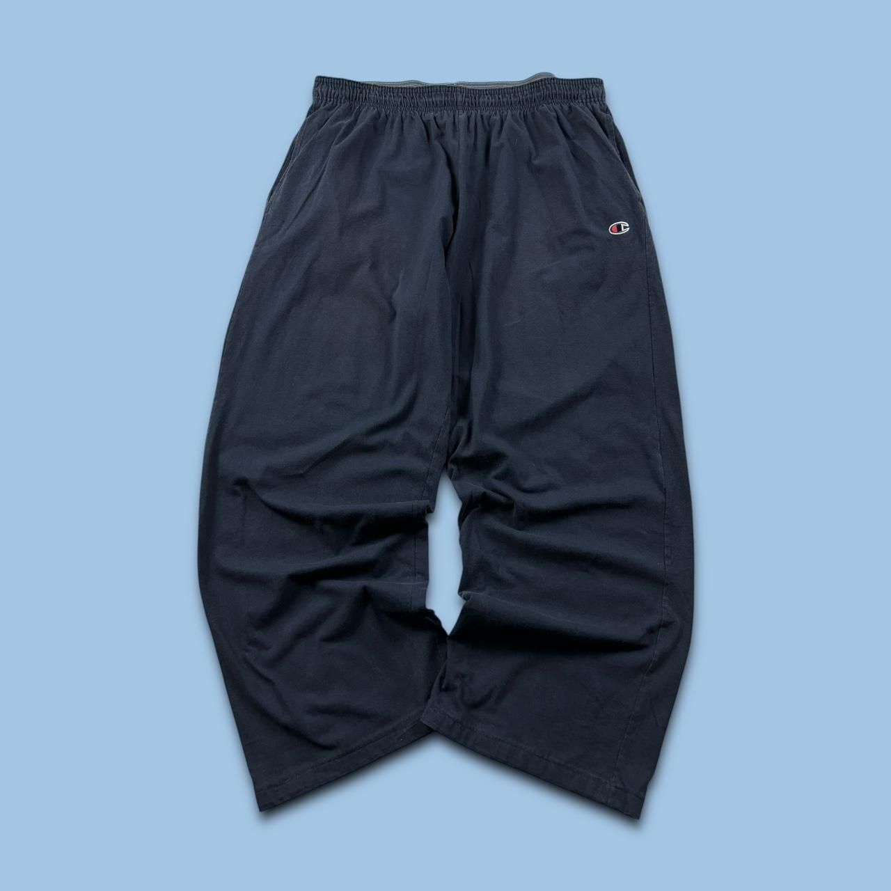 VINTAGE 00s CHAMPION WIDE LEG LIGHTWEIGHT SWEATPANTS NAVY