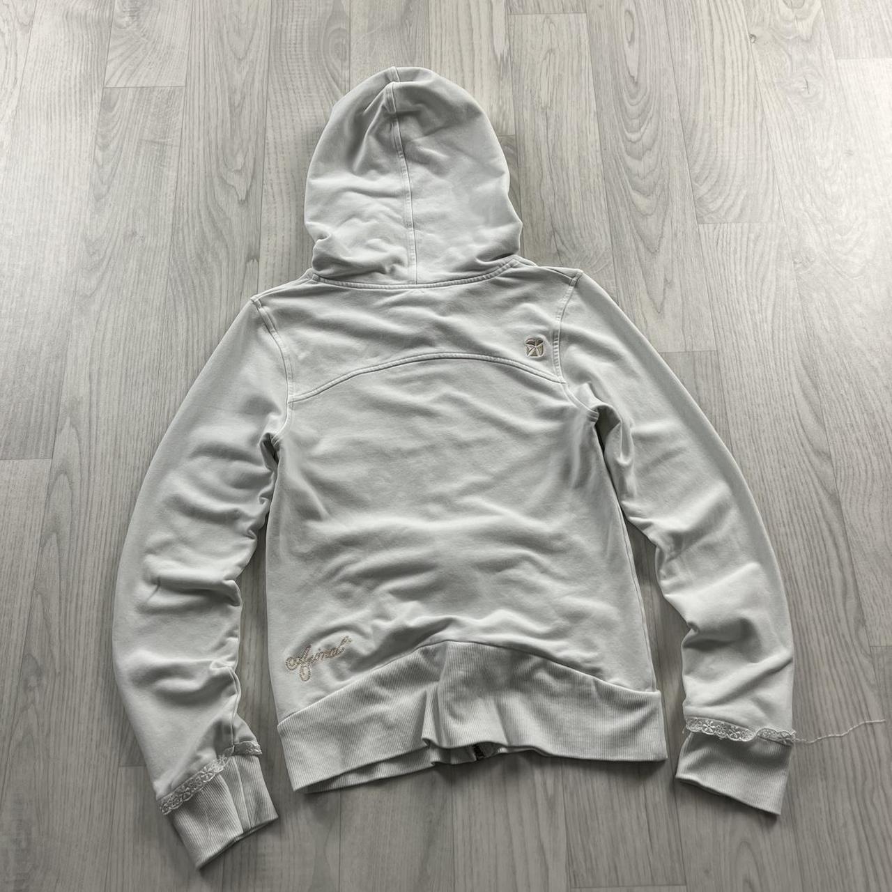 VINTAGE Y2K ANIMAL ZIP HOODIE WHITE