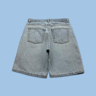 VINTAGE Y2K BAGGY DENIM JORTS LIGHT BLUE