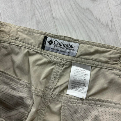 VINTAGE Y2K COLUMBIA BAGGY CARGO TRACKSUIT BOTTOMS CREAM