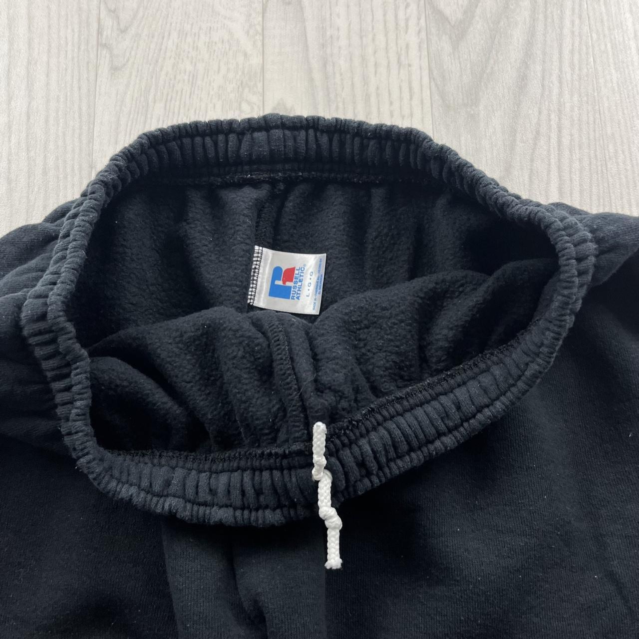 VINTAGE Y2K RUSSELL ATHLETIC BLANK BAGGY COTTON SWEATPANTS BLACK