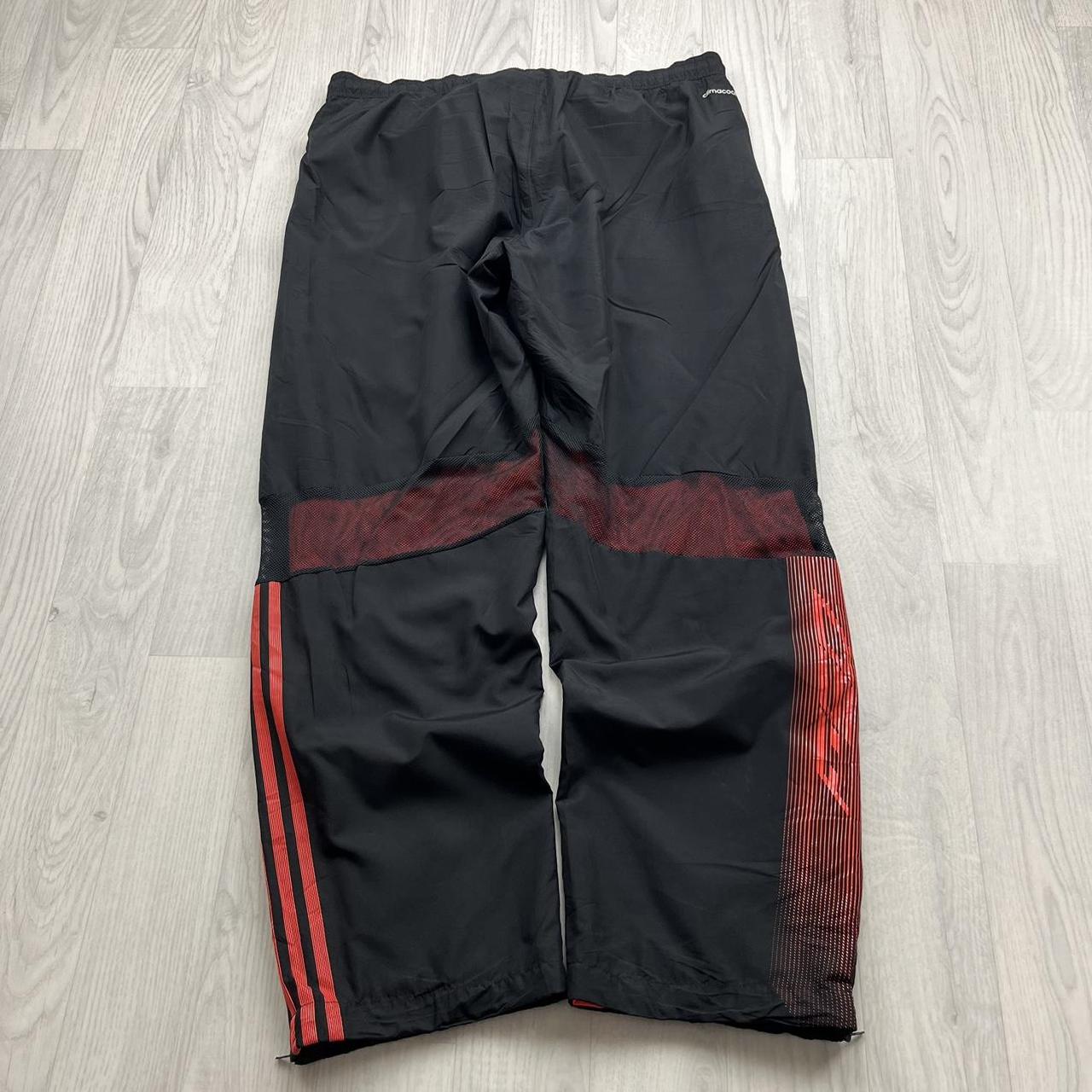 VINTAGE Y2K ADIDAS F50 BAGGY TRACKSUIT BOTTOMS BLACK / ORANGE