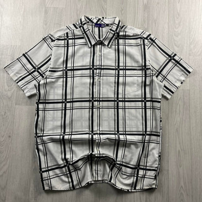 VINTAGE BILLABONG CHECKERED SHORT SLEEVE SURF SHIRT WHITE