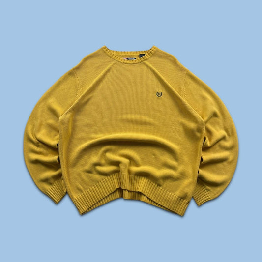VINTAGE Y2K CHAPS CHUNKY KNITTED JUMPER YELLOW
