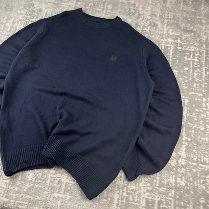 VINTAGE Y2K CHAPS CHUNKY ESSENTIAL KNITTED JUMPER NAVY