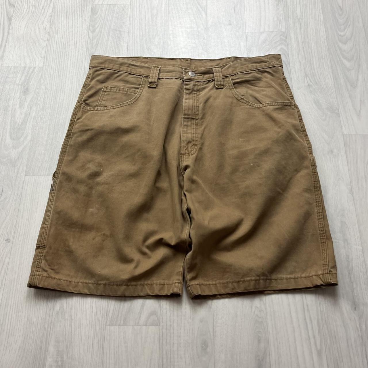 VINTAGE Y2K WRANGLER BAGGY CARPENTER JORTS TAN