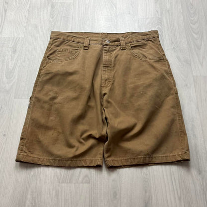 VINTAGE Y2K WRANGLER BAGGY CARPENTER JORTS TAN