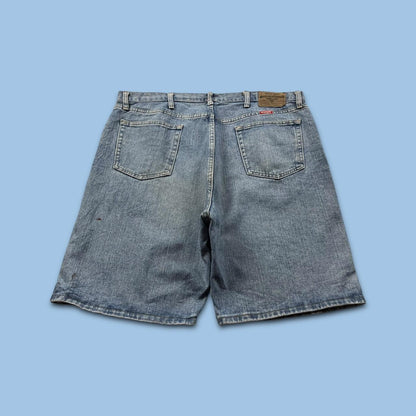 VINTAGE 00s WRANGLER BAGGY LOOSE CARPENTER JORTS BLUE