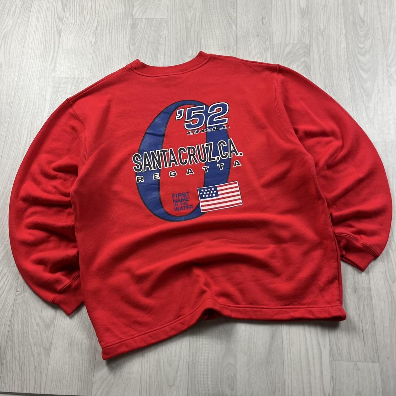 VINTAGE Y2K O’NEILL SANTA CRUZ GRAPHIC SWEATSHIRT RED