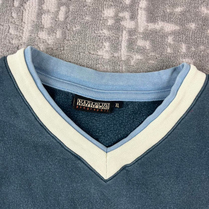 VINTAGE Y2K NAPAPRIJI TECHNICAL SWEATSHIRT BABY BLUE / CREAM