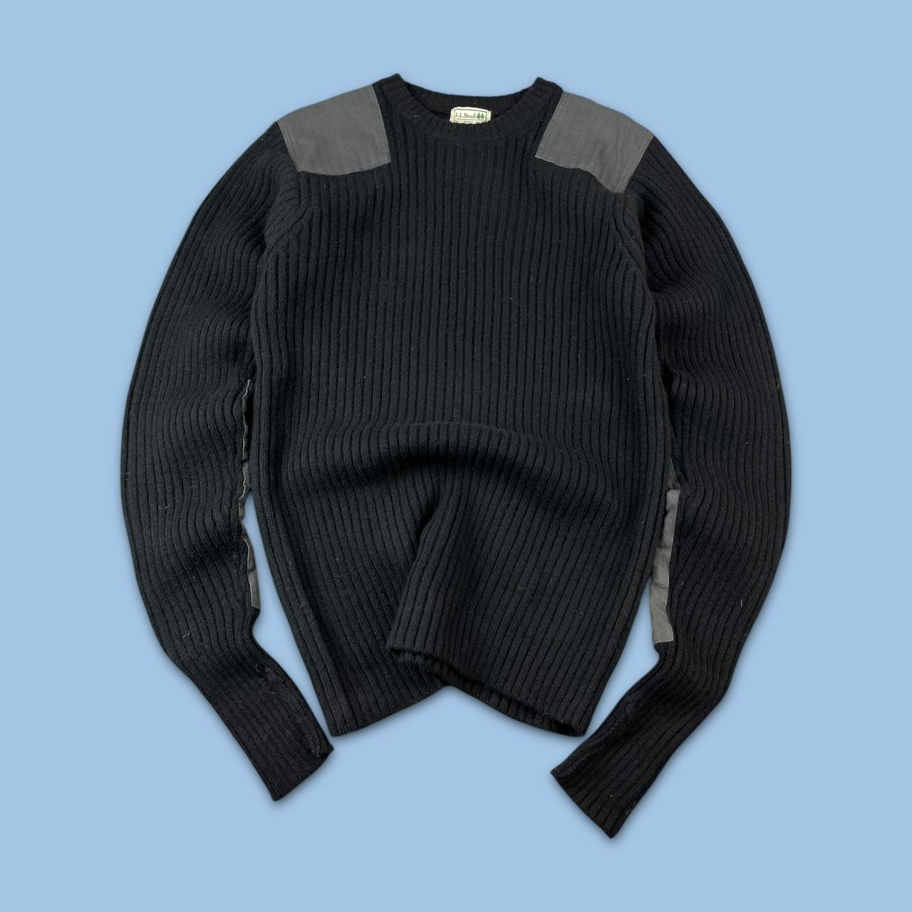 VINTAGE Y2K L L BEAN WOOL KNITTED JUMPER BLACK