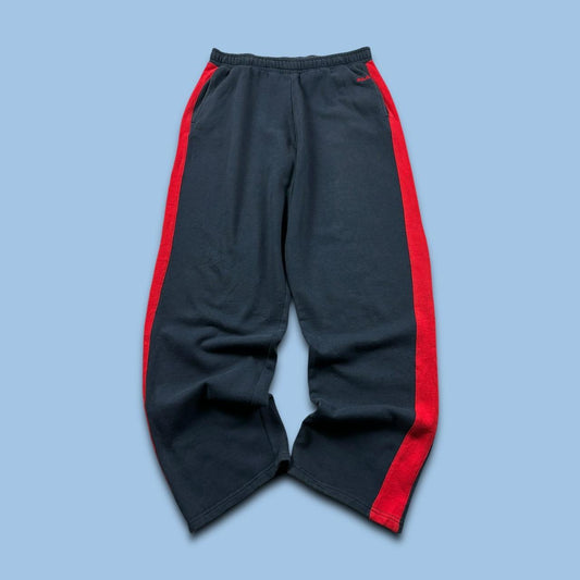 VINTAGE FILA STRAIGHT LEG BAGGY COTTON SWEATPANTS NAVY / RED