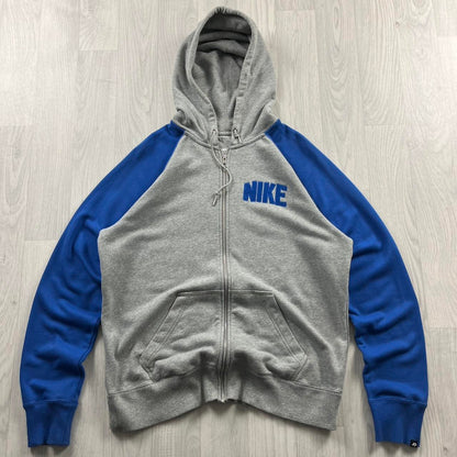 VINTAGE Y2K NIKE GRAPHIC HOODIE GREY BLUE