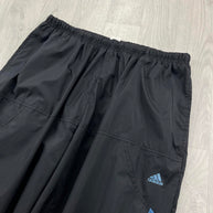 VINTAGE Y2K ADIDAS SIDE STRIPE BAGGY TRACKSUIT BOTTOMS BLACK BLUE