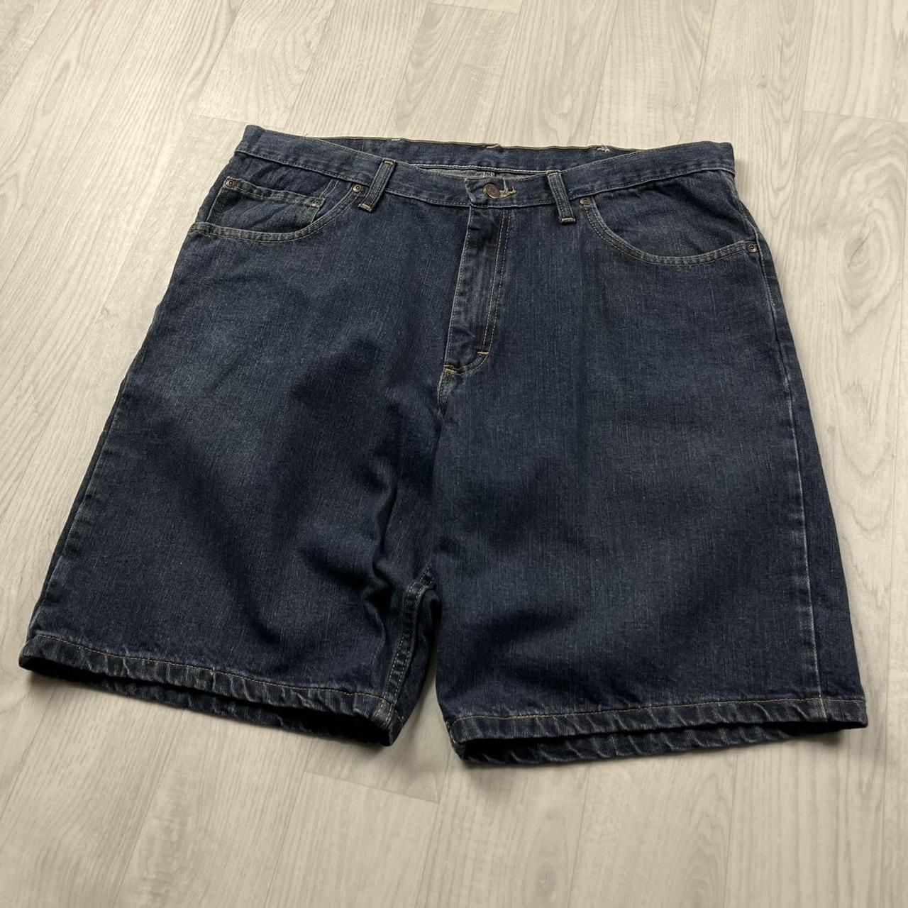 VINTAGE 00s WRANGLER BAGGY LOOSE CARPENTER JORTS NAVY