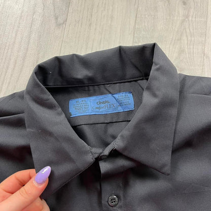 VINTAGE Y2K SHORT SLEEVE SHIRT BLACK