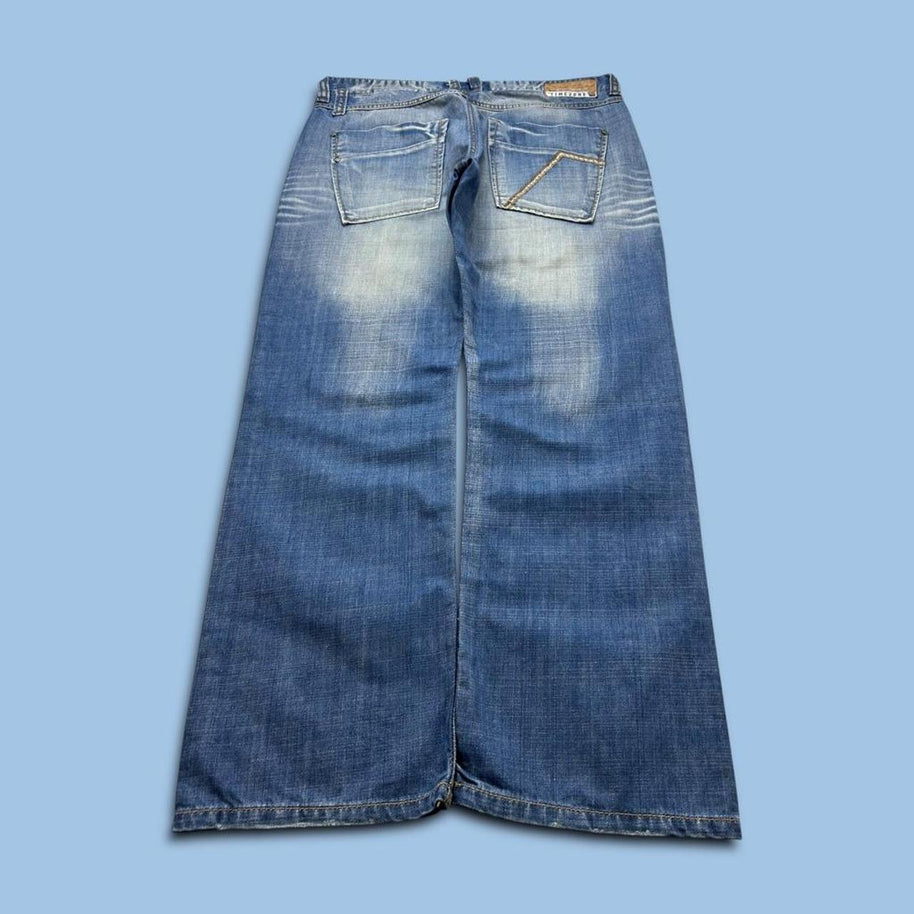 VINTAGE Y2K TIMEZONE STRAIGHT LEG BAGGY JEANS BLUE