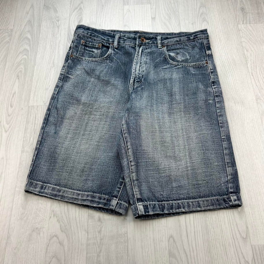 VINTAGE Y2K URBAN PIPELINE DENIM JORTS FADED BLUE