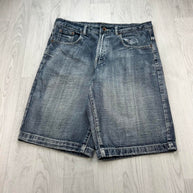 VINTAGE Y2K URBAN PIPELINE DENIM JORTS FADED BLUE