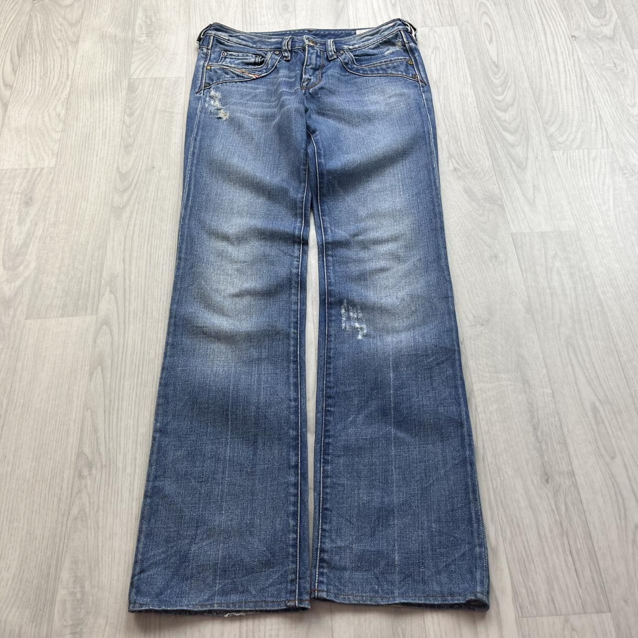 VINTAGE Y2K DIESEL KYCUT LOW RISE EMBROIDERED BOOTCUT JEANS BLUE