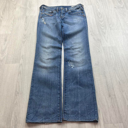 VINTAGE Y2K DIESEL KYCUT LOW RISE EMBROIDERED BOOTCUT JEANS BLUE