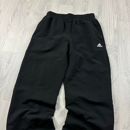 ADIDAS STRAIGHT LEG BAGGY TRACKSUIT BOTTOMS BLACK