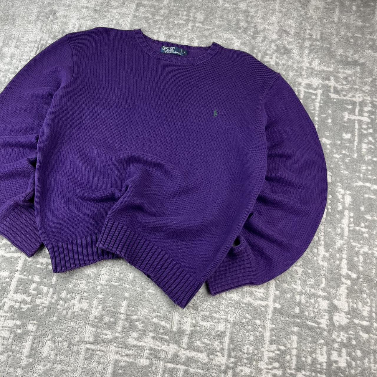 VINTAGE Y2K RALPH LAUREN CHUNKY ESSENTIAL KNITTED JUMPER PURPLE