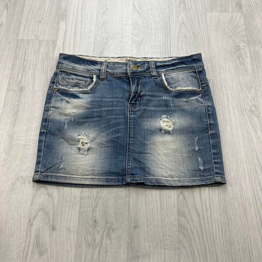 VINTAGE Y2K ONLY DENIM MINI SKIRT BLUE