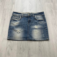 VINTAGE Y2K ONLY DENIM MINI SKIRT BLUE