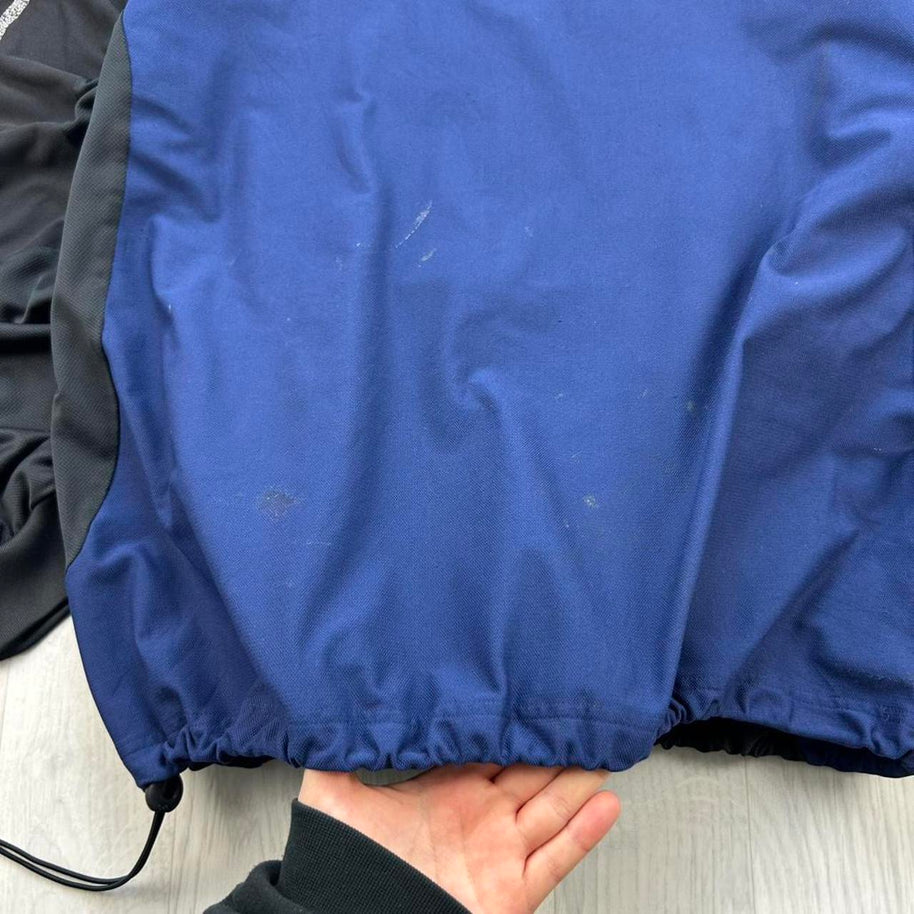 VINTAGE Y2K ADIDAS QUARTER ZIP TRACK JACKET NAVY / BLACK