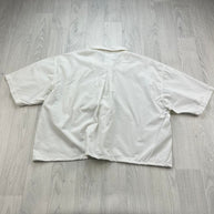 VINTAGE 00s FILA PLAIN CROPPED SHORT SLEEVE BUTTON UP SHIRT WHITE