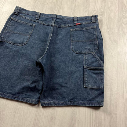 VINTAGE 00s WRANGLER BAGGY LOOSE CARPENTER JORTS BLUE