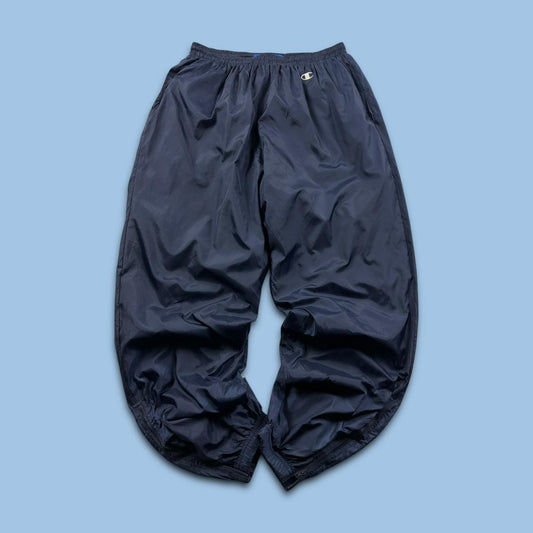 VINTAGE Y2K CHAMPION BAGGY SHELL TRACKSUIT BOTTOMS NAVY