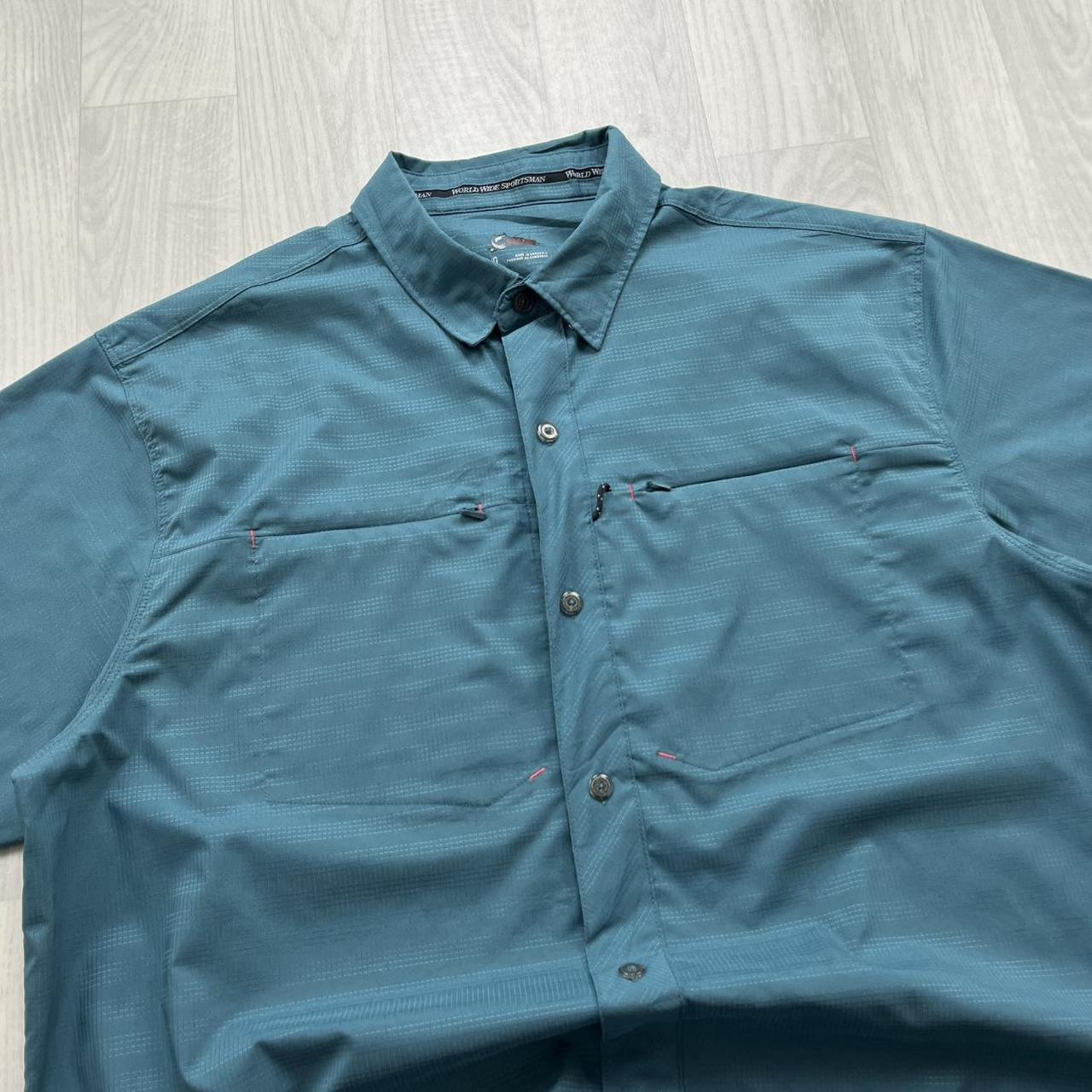 VINTAGE Y2K SHORT SLEEVE UTILITY SHIRT BLUE